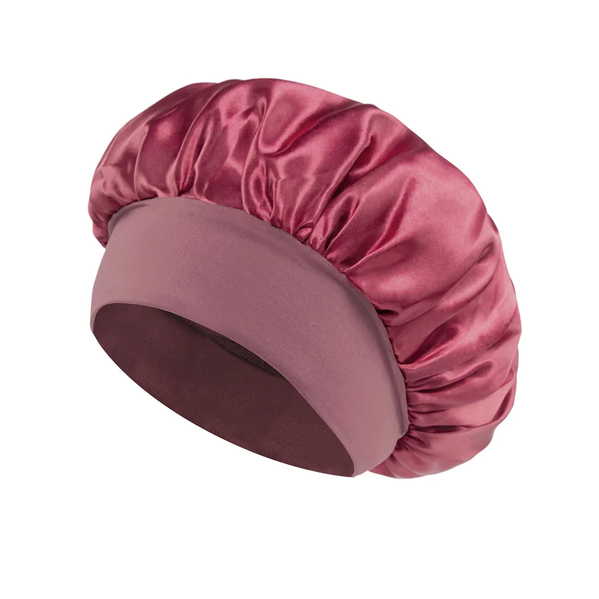 1/2/5PCS Women's Satin Solid Wide-brimmed Sleeping Hat Unisex Head Wrap Elastic Band Cap Hair Care Bonnet Night Hat Bonnet Nuit
