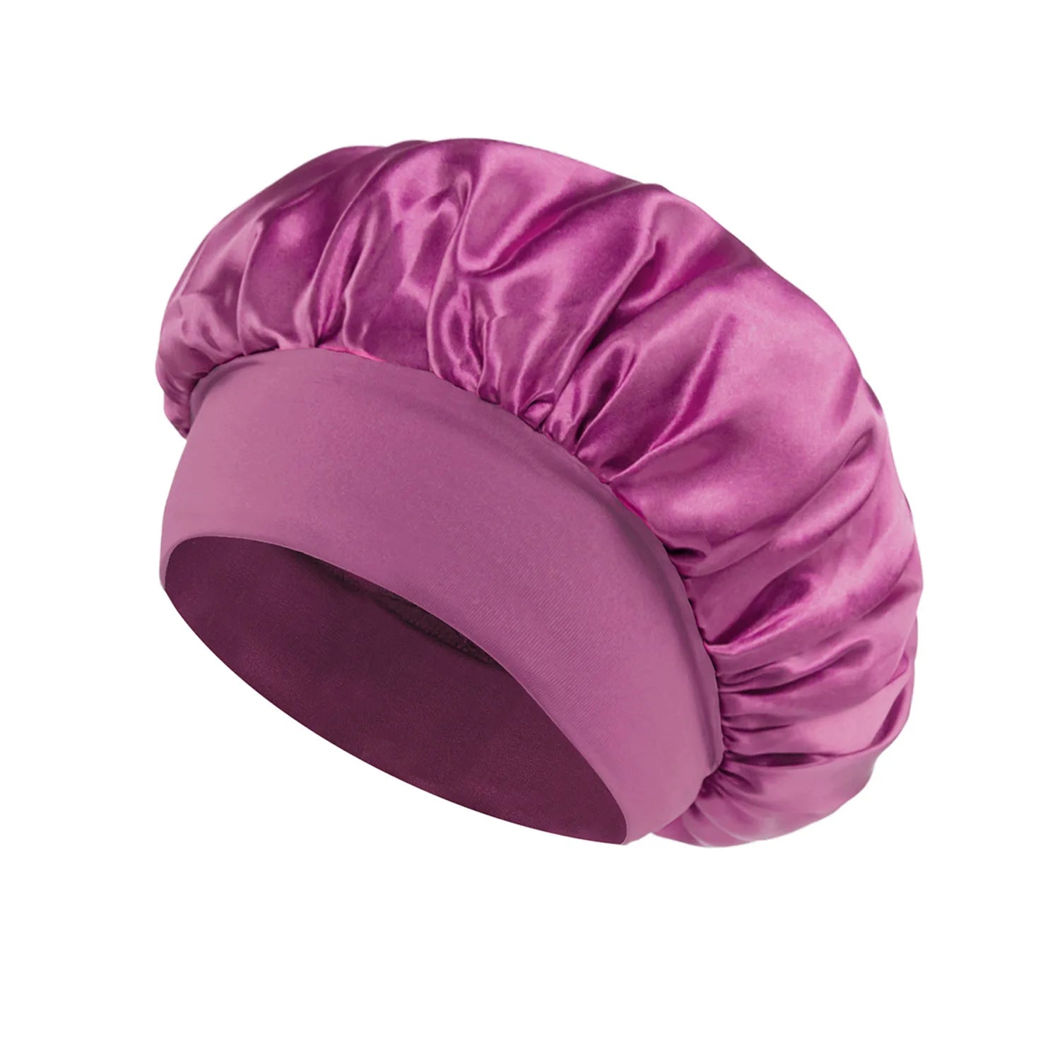 1/2/5PCS Women's Satin Solid Wide-brimmed Sleeping Hat Unisex Head Wrap Elastic Band Cap Hair Care Bonnet Night Hat Bonnet Nuit