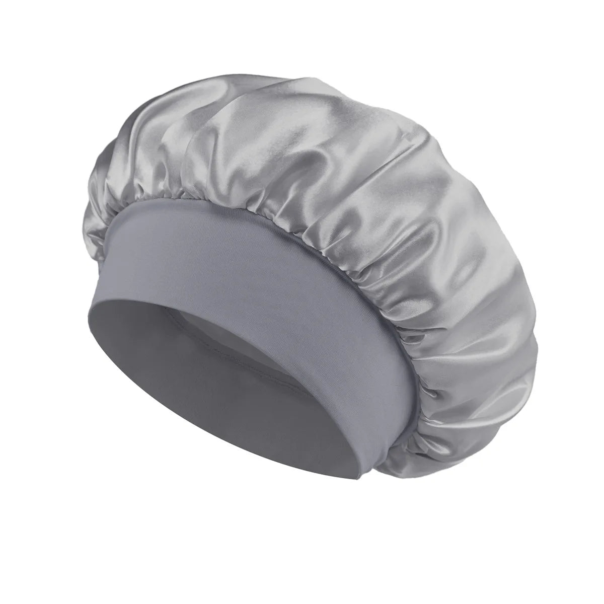 1/2/5PCS Women's Satin Solid Wide-brimmed Sleeping Hat Unisex Head Wrap Elastic Band Cap Hair Care Bonnet Night Hat Bonnet Nuit