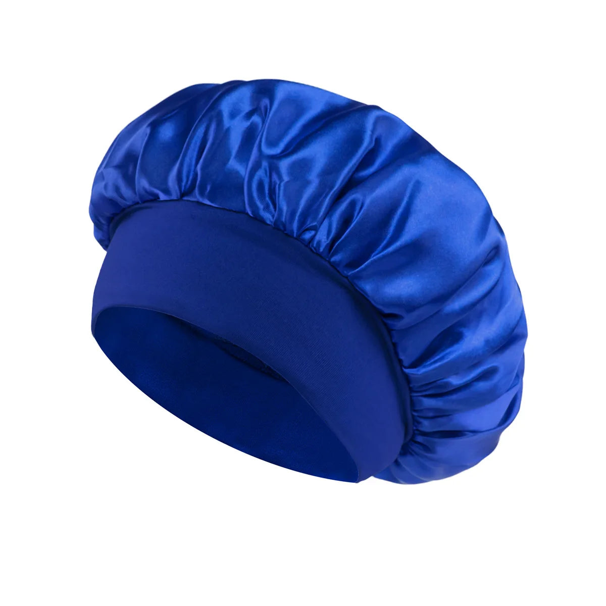 1/2/5PCS Women's Satin Solid Wide-brimmed Sleeping Hat Unisex Head Wrap Elastic Band Cap Hair Care Bonnet Night Hat Bonnet Nuit