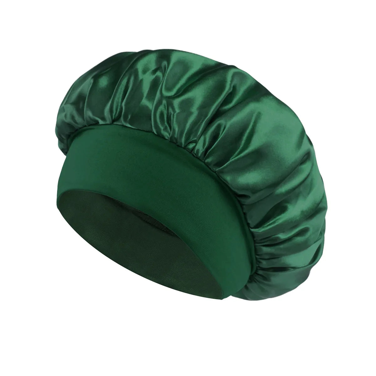 1/2/5PCS Women's Satin Solid Wide-brimmed Sleeping Hat Unisex Head Wrap Elastic Band Cap Hair Care Bonnet Night Hat Bonnet Nuit