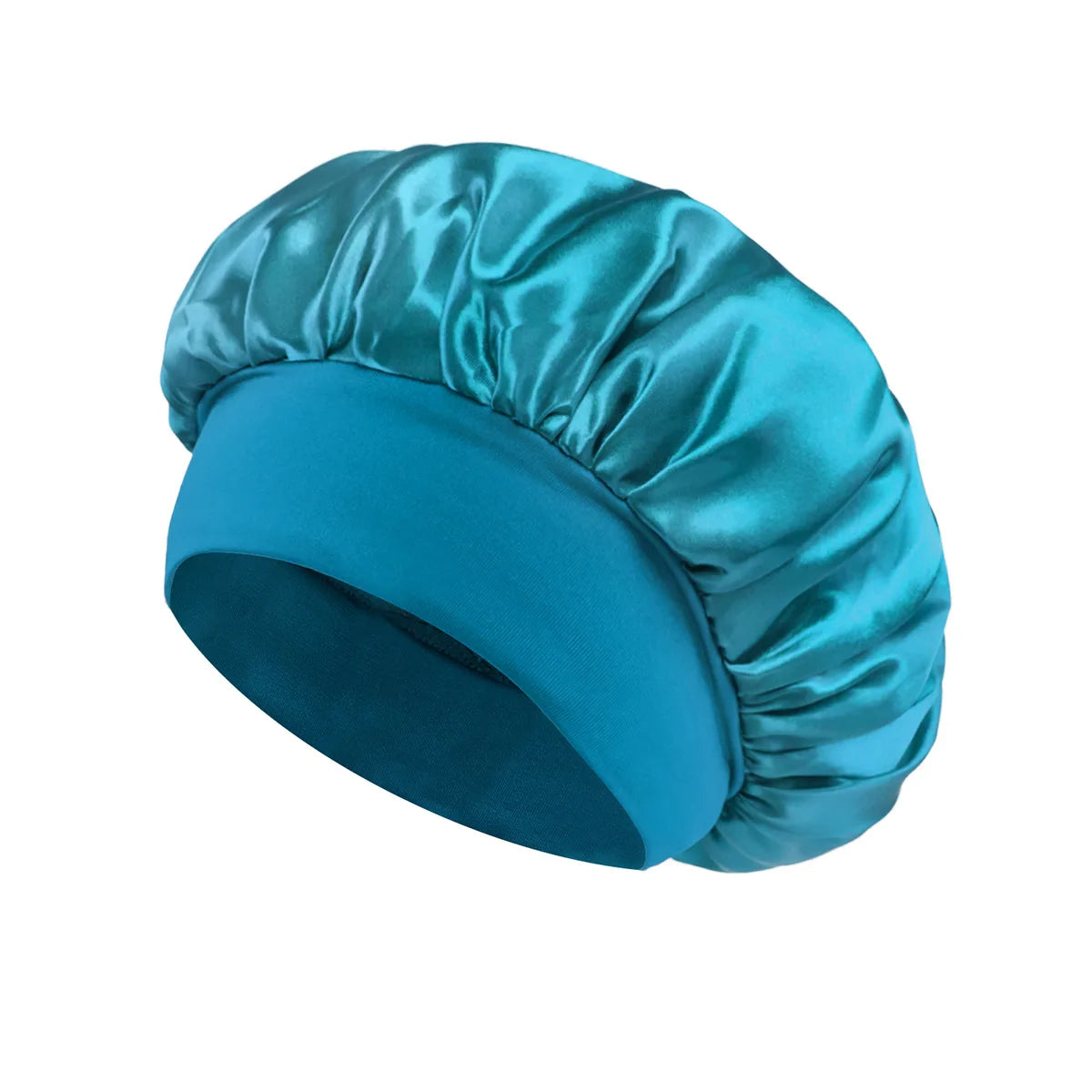 1/2/5PCS Women's Satin Solid Wide-brimmed Sleeping Hat Unisex Head Wrap Elastic Band Cap Hair Care Bonnet Night Hat Bonnet Nuit